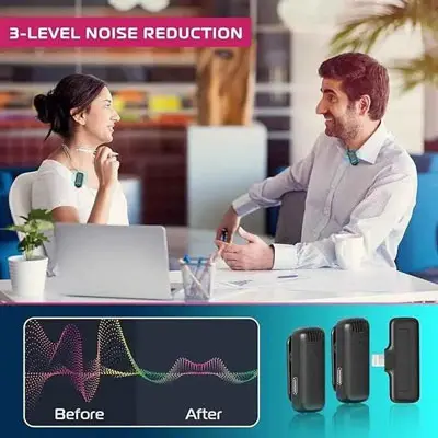 j13 wireless lavalier microphone with Lightning Device Adapter