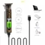 ভিনটেজ T9 মেটাল বডি ট্রিমার | Rechargeable Vintage T9 Hair Cutting Trimmer Metal Body - Image 5