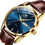 OLEVS 6898 Brown Blue luxury luminous watches for men waterproof - Image 2
